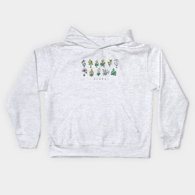 Botanical Design - Herbs Kids Hoodie by LAPublicTees